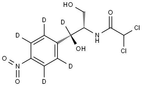 Erythro-Chloramphenicol D5 (ring D4, benzyl D) 100 microg/mL in Acetonitrile Structure