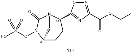 sodium (2S,5R)-2-(3-(ethoxycarbonyl)-1,2,4-oxadiazol-5-yl)-7-oxo-1,6-diazabicyclo[3.2.1]octan-6-yl sulfate Structure