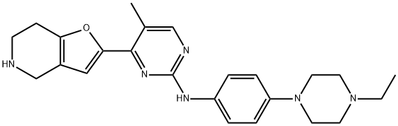 N-[4-(4-Ethyl-1-piperazinyl)phenyl]-5-methyl-4-(4,5,6,7-tetrahydrofuro[3,2-c]pyridin-2-yl)-2-pyrimidinamine Structure