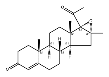 Pregn-4-ene-3,20-dione, 16,17-epoxy-16-methyl-, (16α)- Structure