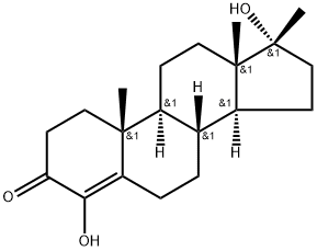 Androst-4-en-3-one, 4,17-dihydroxy-17-methyl-, (17α)- Structure