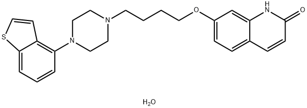2(1H)-Quinolinone, 7-[4-(4-benzo[b]thien-4-yl-1-piperazinyl)butoxy]-, hydrate (1:2) Structure