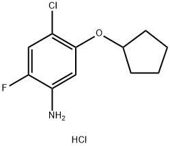 Benzenamine, 4-chloro-5-(cyclopentyloxy)-2-fluoro-, hydrochloride (1:1) Structure