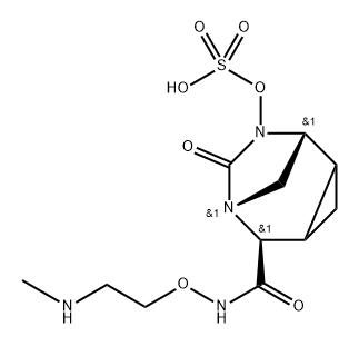 (1R,5S,6R)-N-[2-(Methylamino)ethoxy]-7-oxo8-(sulfooxy)-6,8-diazatricyclo[4.2.1.0 ] nonane-5-carboxamide Structure