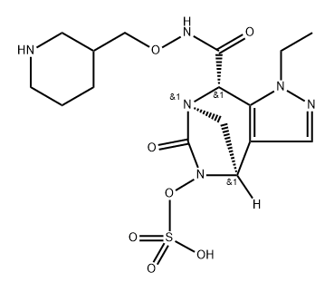 (4R,7R,8S)-1-Ethyl-4,5,6,8-tetrahydro-6-oxo-N- (3-piperidinylmethoxy)-5-(sulfooxy)-1H-4,7- methanopyrazolo[3,4-e][1,3]diazepine-8- carboxamide Structure