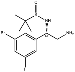 2-Propanesulfinamide, N-[(1S)-2-amino-1-(3-bromo-5-fluorophenyl)ethyl]-2-methyl-, [S(S)]- Structure