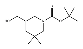 5-Hydroxymethyl-3,3-dimethyl-piperidine-1-carboxylic acid tert-butyl ester Structure