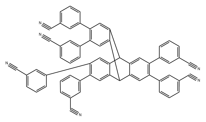 2,3,6,7,14,15-hexakis(3-cyanophenyl)triptycene Structure