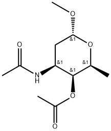 1-O-Methyl-3-(acetylamino)-4-O-acetyl-2,3,6-trideoxy-α-L-lyxo-hexopyranose Structure