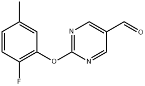 2-(2-Fluoro-5-methylphenoxy)-5-pyrimidinecarboxaldehyde Structure