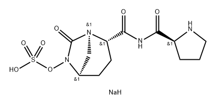 Sulfuric acid, mono[(1R,2S,5R)-7-oxo-2-[[[(2S)- 2-pyrrolidinylcarbonyl]amino]carbonyl]-1,6- diazabicyclo[3.2.1]oct-6-yl] ester, sodium salt (1:1) Structure