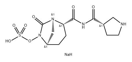 Sulfuric acid, mono[(1R,2S,5R)-7-oxo-2-[[[(3S)- 3-pyrrolidinylcarbonyl]amino]carbonyl]-1,6- diazabicyclo[3.2.1]oct-6-yl] ester, sodium salt (1:1) Structure