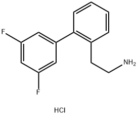 [1,1'-Biphenyl]-2-ethanamine, 3',5'-difluoro-, hydrochloride (1:1) Structure