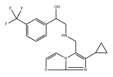 2-[({6-cyclopropylimidazo[2,1-b][1,3]thiazol-5-yl}m ethyl)amino]-1-[3-(trifluoromethyl)phenyl]ethan-1- ol Structure