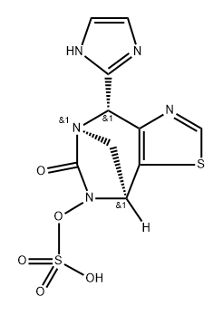 rel-(4R,5S,8R)-4,8-Dihydro-4-(1H-imidazol-2-yl) -6-oxo-5,8-methano-5H-thiazolo[4,5-e][1,3] diazepin-7-yl hydrogen sulfate Structure