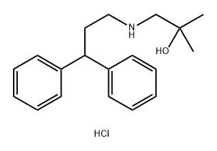2-Propanol, 1-[(3,3-diphenylpropyl)amino]-2-methyl-, hydrochloride (1:1) Structure