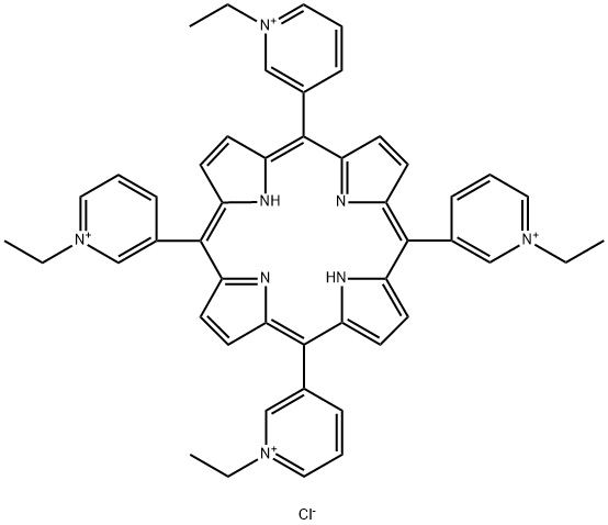 Pyridinium, 3,3',3'',3'''-(21H,23H-porphine-5,10,15,20-tetrayl)tetrakis[1-ethyl-, tetrachloride (9CI) Structure