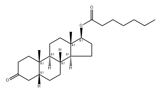 (5R,8R,9S,10S,13S,14S,17S)-10,13-Dimethyl-3-oxohexadecahydro-1H-cyclopenta[a]phenanthren-17-yl heptanoate Structure