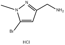1H-Pyrazole-3-methanamine, 5-bromo-1-methyl-, hydrochloride (1:1) Structure