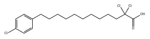 Benzenedodecanoic acid, α,α,4-trichloro- Structure