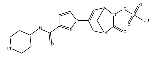 (7-oxo-3-[3-(4-piperidylcarbamoyl)pyrazol-1-yl]1,6-diazabicyclo[3.2.1]oct-3-en-6-yl)hydrogen sulfate Structure