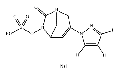 Sulfuric acid, mono[7-oxo-3-(1H-pyrazol-1-yl3,4,5-d )-1,6-diazabicyclo[3.2.1]oct-3-en-6-yl] ester, sodium salt (1:1) Structure