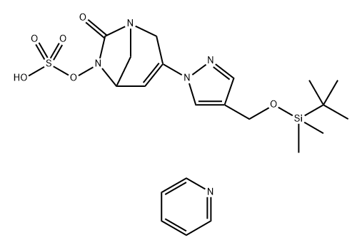 pyridin-1-ium [3-[4-[[tert-butyl(dimethyl)silyl]oxymethyl]pyrazol-1-yl]-7-oxo-1,6-diazabicyclo[3.2.1]oct-3-en-6-yl]sulfatee Structure