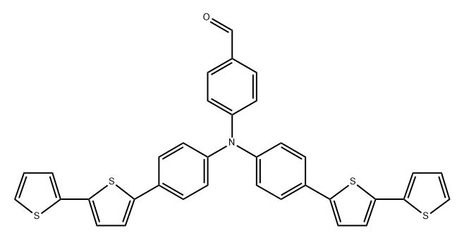 4-((4-([2,2'-bithiophen]-5-yl)phenyl)(4-([2,3'-bithiophen]-5'-yl)phenyl)amino)benzaldehyde Structure