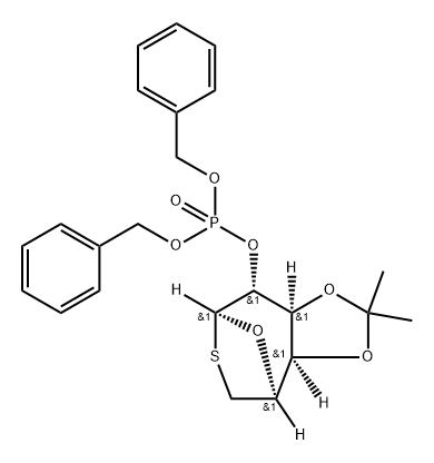 .beta.-D-Galactopyranose, 1,6-dideoxy-1,6-epithio-3,4-O-(1-methylethylidene)-, bis(phenylmethyl) phosphate Structure