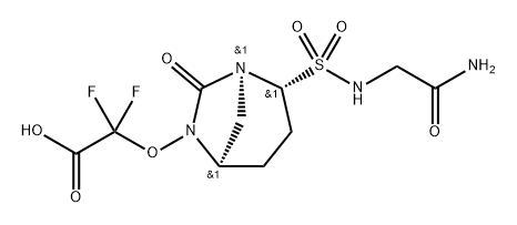 Acetic acid, 2-[[(1S,2R,5R)-2-[[(2-amino-2- oxoethyl)amino]sulfonyl]-7-oxo-1,6-diazab icyclo[3.2.1]oct-6-yl]oxy]-2,2-difluoro Structure