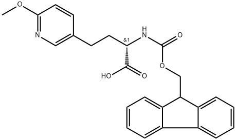 3-Pyridinebutanoic acid, α-[[(9H-fluoren-9-ylmethoxy)carbonyl]amino]-6-methoxy-, (αS)- Structure