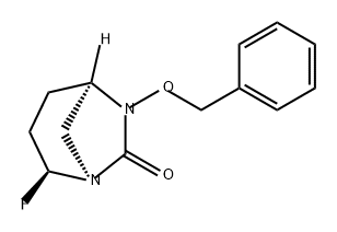 1,6-Diazabicyclo[3.2.1]octan-7-one, 2-fluoro-6- (phenylmethoxy)-, (1S,2S,5R)- Structure