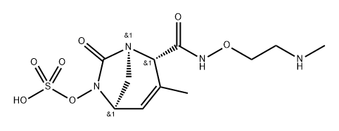[(2S,5R)-3-methyl-2-[2-(methylamino)ethoxycarbamoyl]-7-oxo-1,6-diazabicyclo[3.2.1]oct-3-en-6-yl] hydrogen sulfate Structure