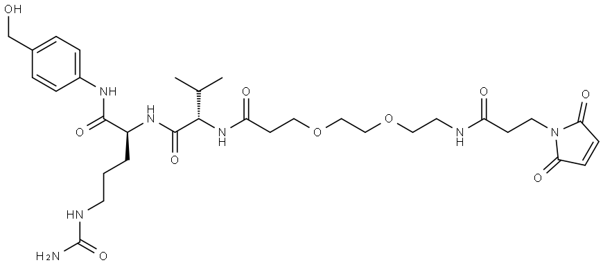 Mal-amido-PEG2-Val-Cit-PAB-OH Structure