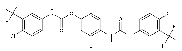 4-(3-(4-Chloro-3-(trifluoromethyl)phenyl)ureido)-3-fluorophenyl (4-Chloro-3-(trifluoromethyl)phenyl)carbamate Structure