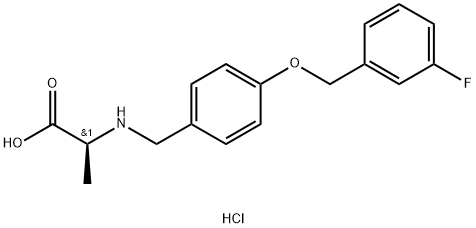 L-Alanine, N-[[4-[(3-fluorophenyl)methoxy]phenyl]methyl]-, hydrochloride (1:1) Structure