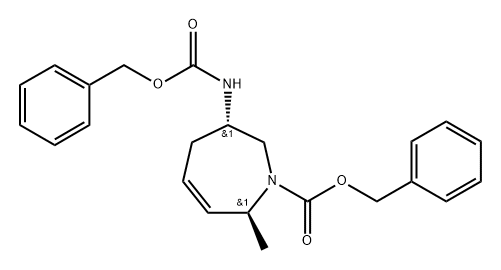 (3S,7S)-Benzyl 3-(((benzyloxy)carbonyl)amino)-7-methyl-2,3,4,7-tetrahydro-1H-azepine-1-carboxylate Structure