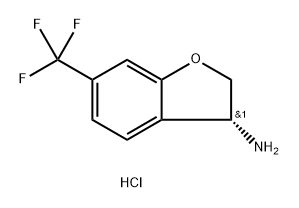 3-Benzofuranamine, 2,3-dihydro-6-(trifluoromethyl)-, hydrochloride (1:1), (3R)- Structure