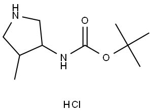 tert-Butyl (4-methylpyrrolidin-3-yl)carbamate hydrochloride Structure