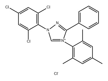4H-1,2,4-Triazolium, 3-phenyl-1-(2,4,6-trichlorophenyl)-4-(2,4,6-trimethylphenyl)-, chloride (1:1) Structure