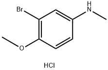 Benzenamine, 3-bromo-4-methoxy-N-methyl-, hydrochloride (1:1) Structure