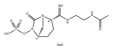 sodium (1R,2S,5R)-2-(N-(2-acetamidoethyl)carbamimidoyl)-7-oxo-1,6-diazabicyclo[3.2.1]octan-6-yl sulfate Structure