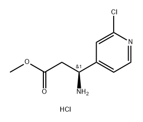 4-Pyridinepropanoic acid, β-amino-2-chloro-, methyl ester, hydrochloride (1:2), (βS)- Structure