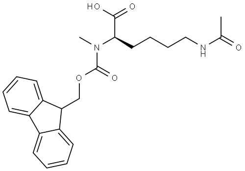 (R)-2-((((9H-Fluoren-9-yl)methoxy)carbonyl)(methyl)amino)-6-acetamidohexanoic acid Structure