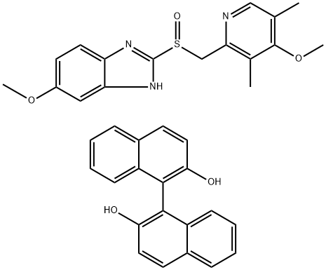 [1,1'-Binaphthalene]-2,2'-diol, (1S)-, coMpd. with 5-Methoxy-2-[(S)-[(4-Methoxy-3,5-diMethyl-2-pyridinyl)Methyl]sulfinyl]-1H-benziMidazole (1:1) Structure