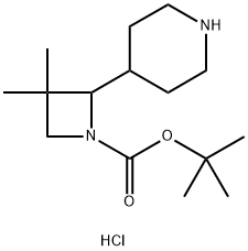 tert-Butyl 3,3-dimethyl-2-(piperidin-4-yl)azetidine-1-carboxylate hydrochloride Structure