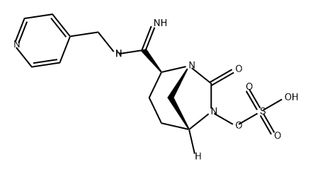 (2S,5R)-7-oxo-2-(N-(pyridin-4-ylmethyl)carbamimidoyl)-1,6-diazabicyclo[3.2.1]octan-6-yl hydrogensulfate Structure