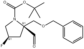 rel-tert-Butyl (2R,4S)-2-((benzyloxy)methyl)-4-fluoro-2-formylpyrrolidine-1-carboxylate Structure