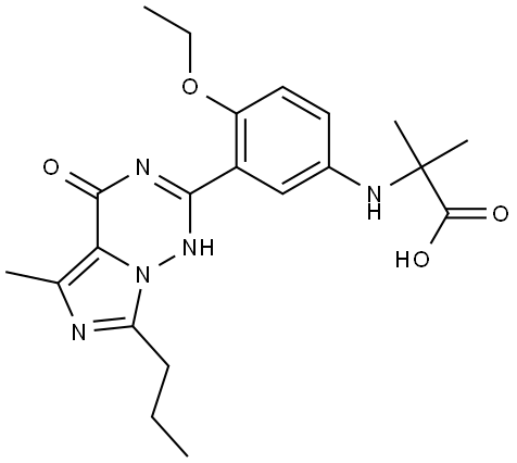 Alanine, N-[3-(1,4-dihydro-5-methyl-4-oxo-7-propylimidazo[5,1-f][1,2,4]triazin-2-yl)-4-ethoxyphenyl]-2-methyl- Structure