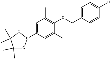 1,3,2-Dioxaborolane, 2-[4-[(4-chlorophenyl)methoxy]-3,5-dimethylphenyl]-4,4,5,5-tetramethyl- Structure